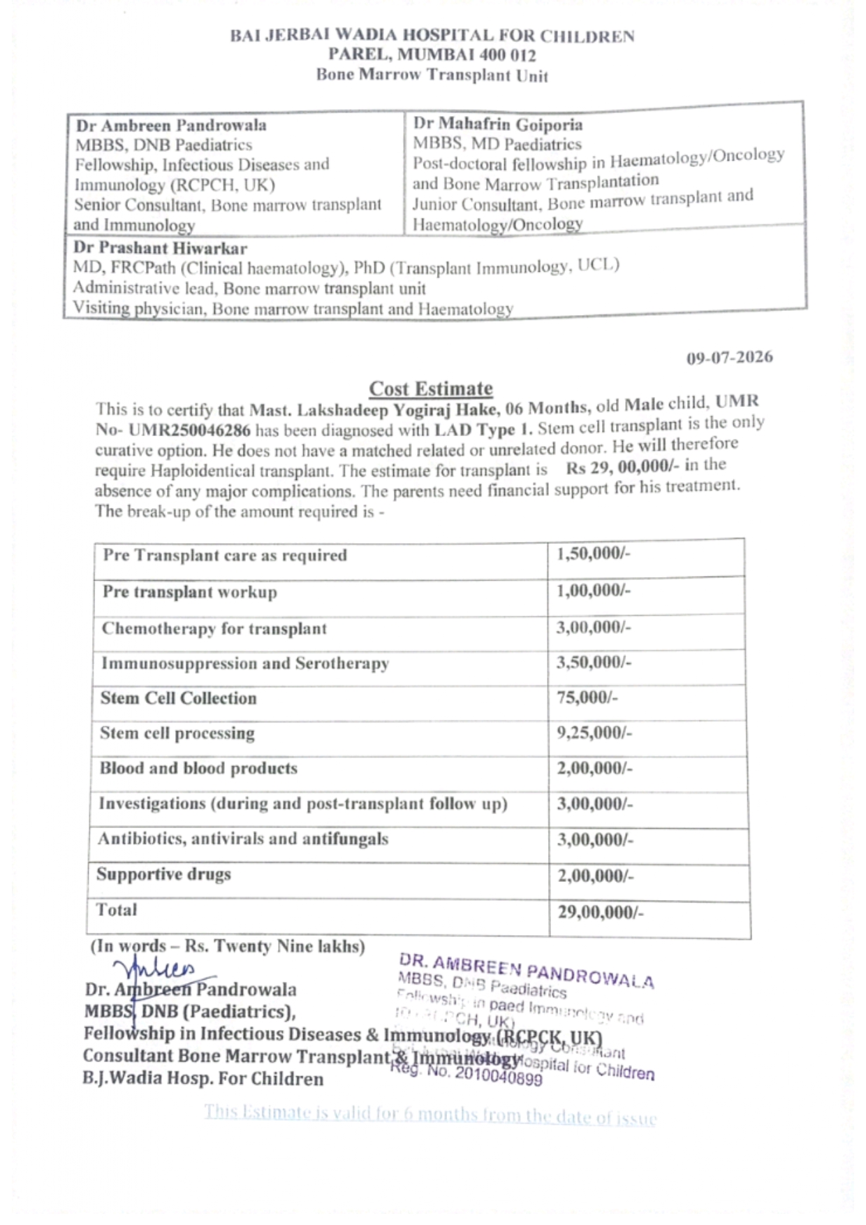 Medical Report 1